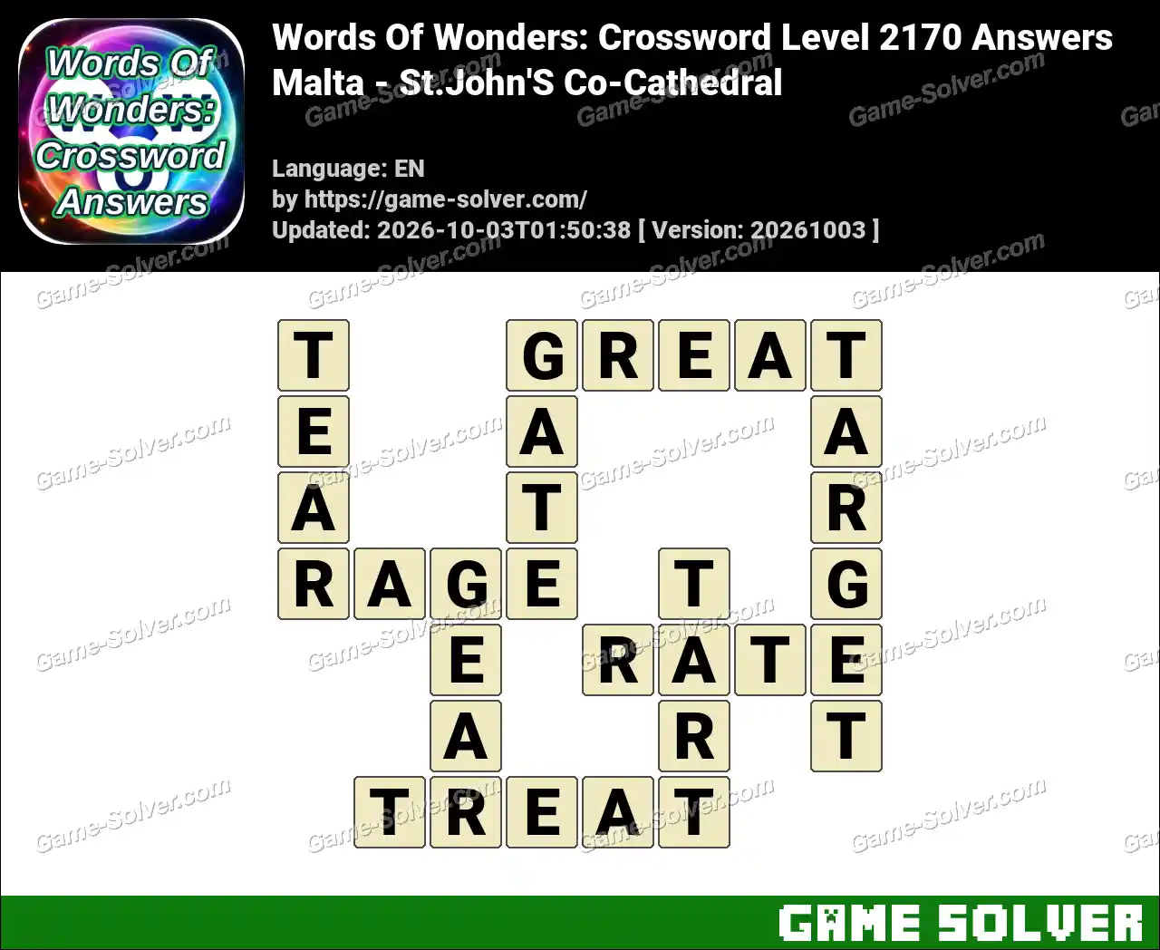 Words Of Wonders: Crossword Level 2170 Answers – Malta – St.John’S Co-Cathedral